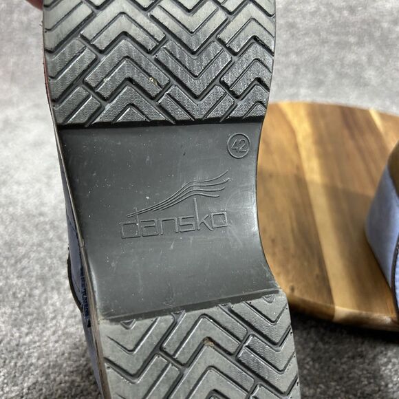 Dansko Professional Women’s Sz 42 Blue Leather Nursing Healthcare Clogs Used - Picture 9 of 11